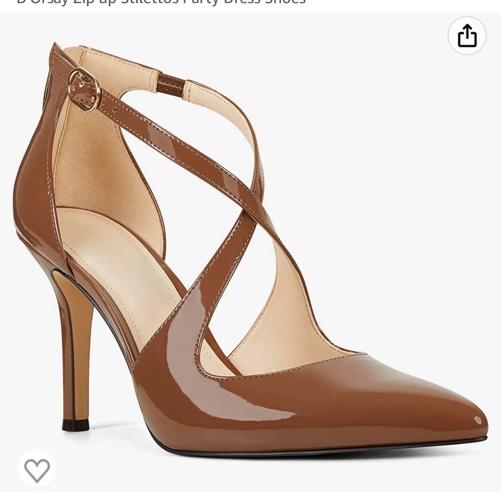 Brown Zip Up Heels. Size 9